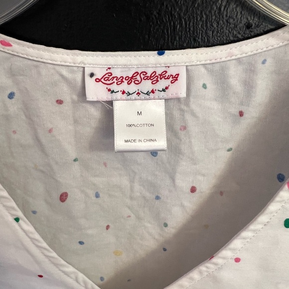 Vintage Lanz of Salzburg Sleeveless White Color Pop Floral Midi Dress - Picture 4 of 6